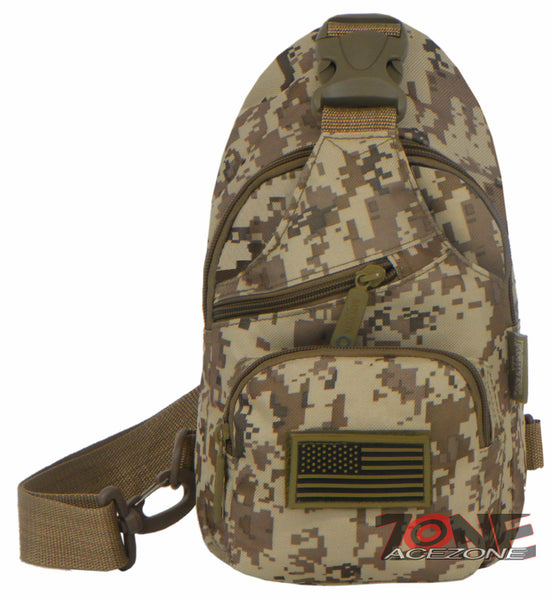 East West USA Tactical Military Sling Chest Utility Pack Bag RTC528 TAN ACU